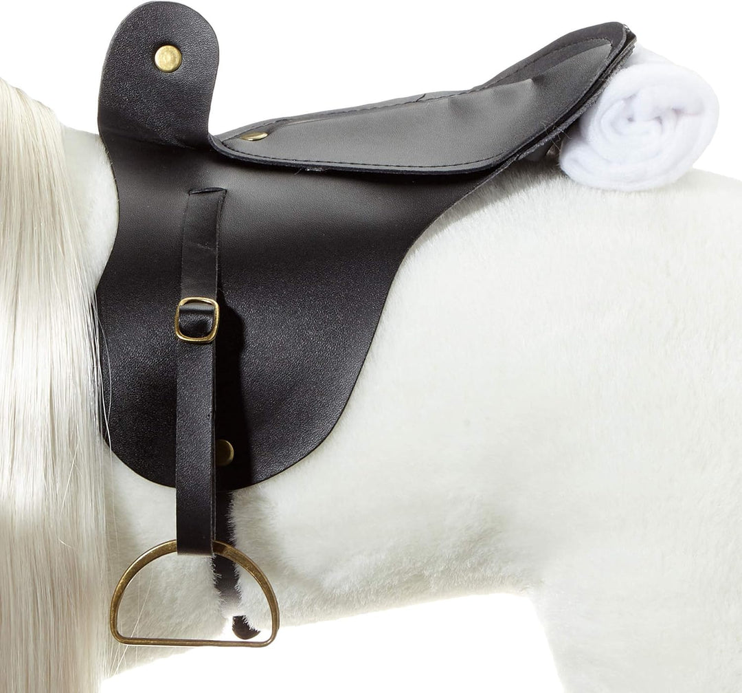 Götz 3403087 Lipizzaner Kämmpferd (Stockmass 37 cm) – weisses Plüschpferd, Höhe ca. 52 cm für Stehpu