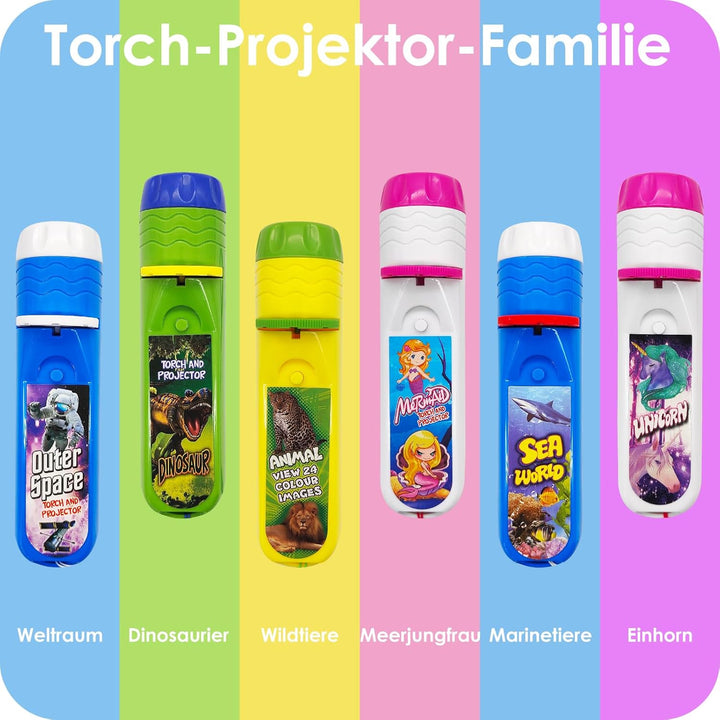 Pup Go 2er-Pack Dinosaurier & Weltraum Taschenlampe mit Projektor, 6 Disks und 48 Bildern, Dinosauri