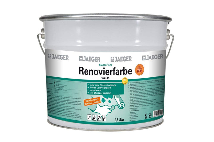 Jaeger Kronen Renovierfarbe weiss 2,5l Ioslierfarbe