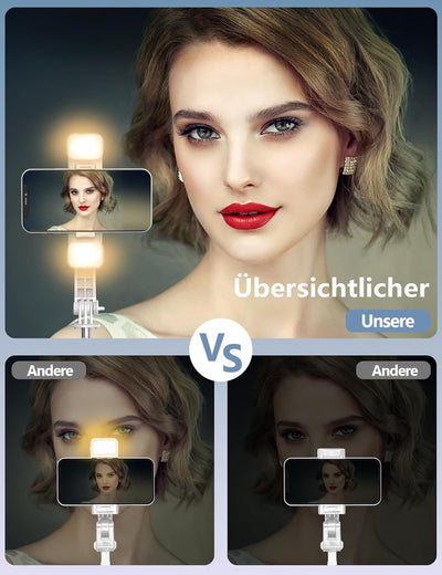 Selfie Stick mit Bluetooth Fernbedienung, Erweiterbarer Extra Lang Reisen Stativ für Smartphone, 360