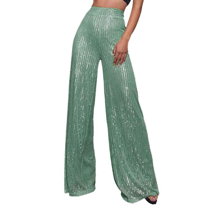 Generisch 2025, lässige Paillettenhose, glitzernde Pailletten, hohe Taille, weites Bein, Schlaghose,