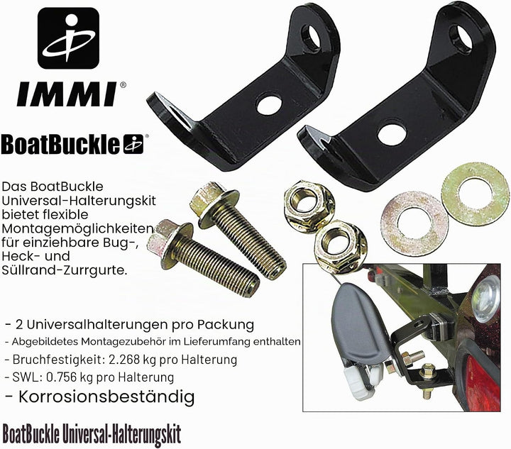 BoatBuckle Universal Mounting Bracket Kit (Black) Schwarz, Schwarz