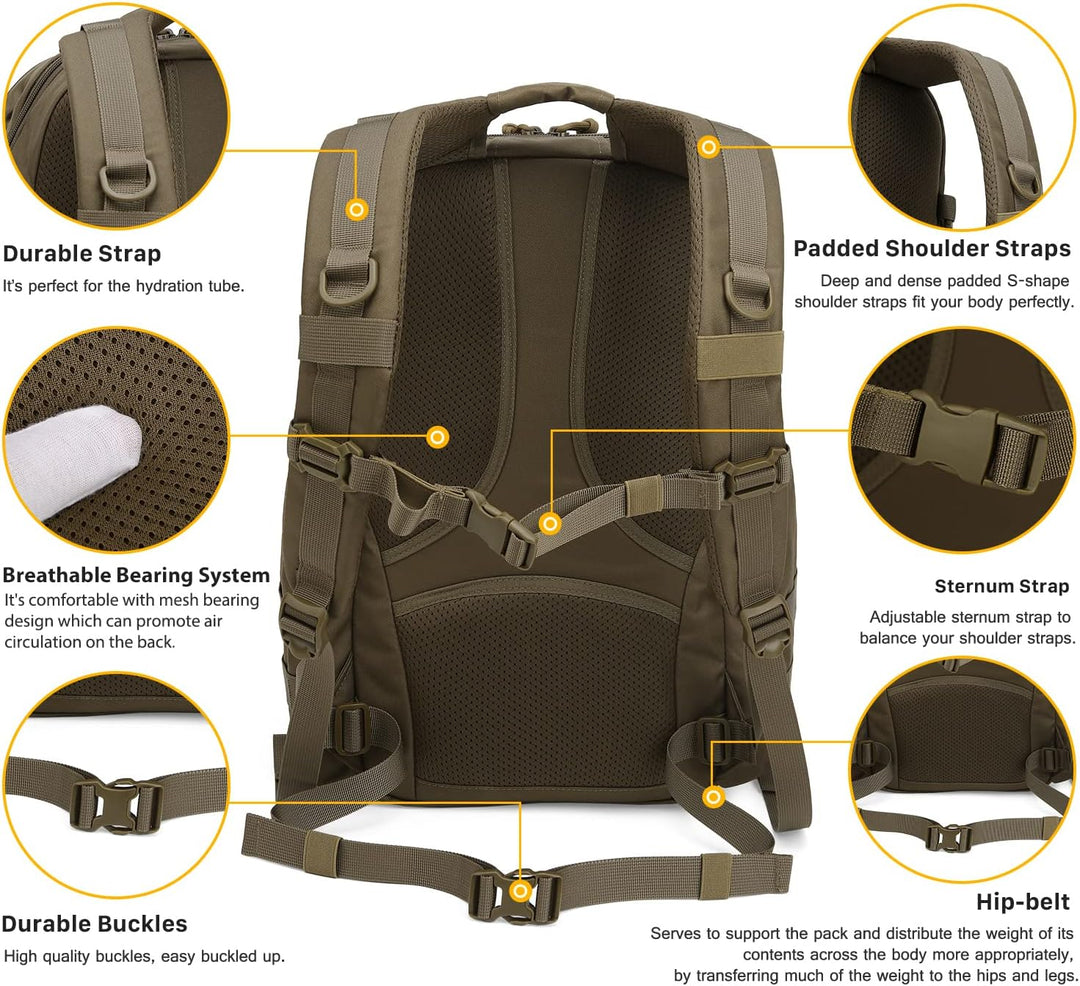Mardingtop 25L/28L/40L Militär Rucksack Herren Arbeit für Taktischer Assault Wandern Reisen Outdoor
