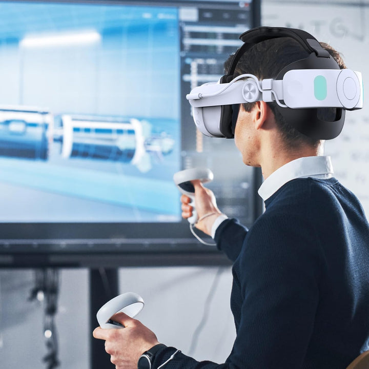 Elite Gurt mit Akku für Quest 3, NEWENMO 5300 mAh Akkupack, Kopfband, verstellbares VR-Zubehör für Q