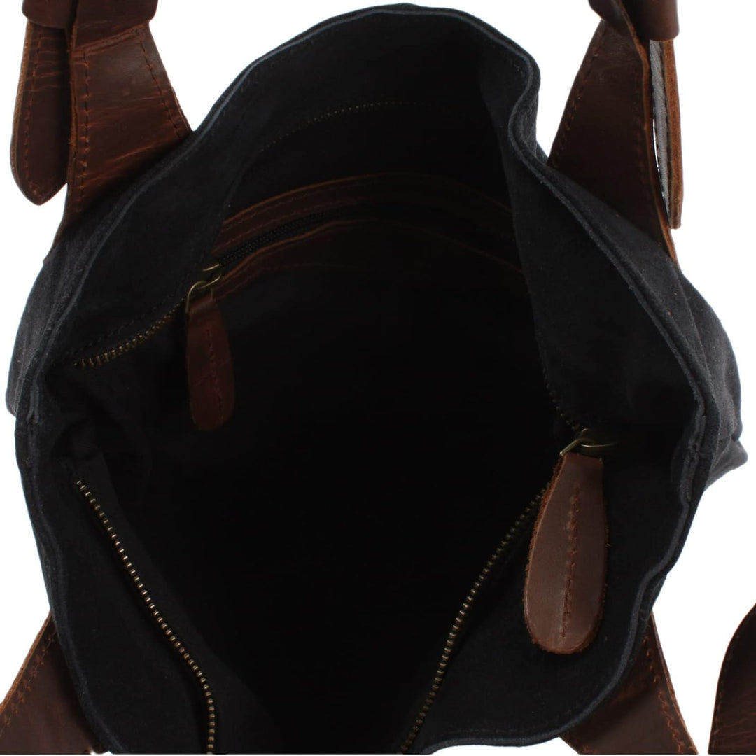 LECONI Henkeltasche Echt-Leder Wildleder Damentasche Handtasche für Damen Shopper für Freizeit, Büro