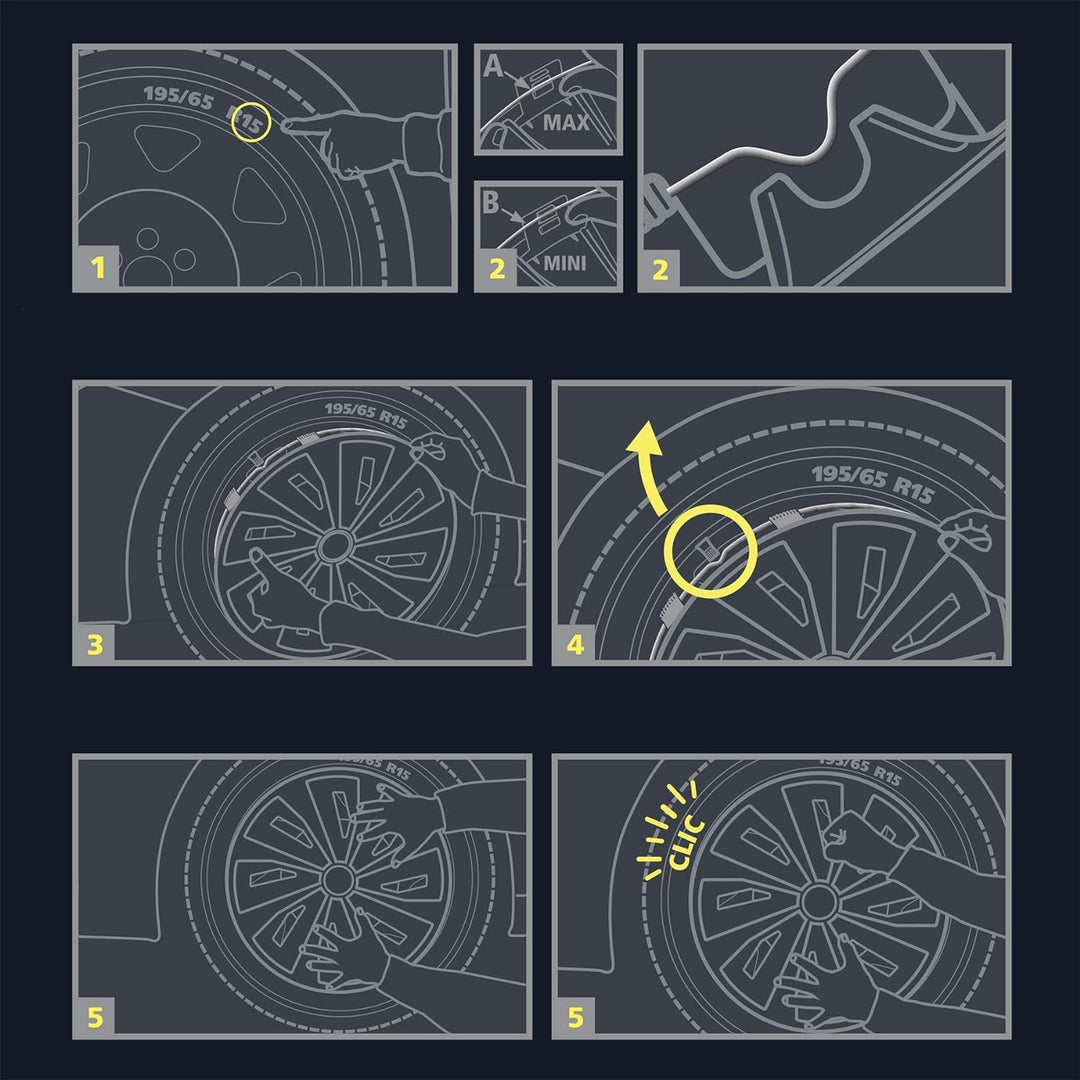 Michelin 0090 Radkappen, 4 Stück, NVS 942 Grau 16" pollici, 16" pollici