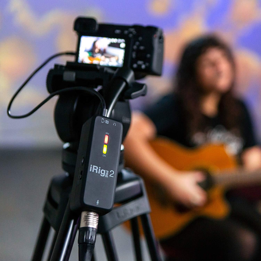 IK Multimedia iRig Pre 2 Mikrofon-Vorverstärker für Smartphones, Tablets und Videokameras, IP-IRIG-