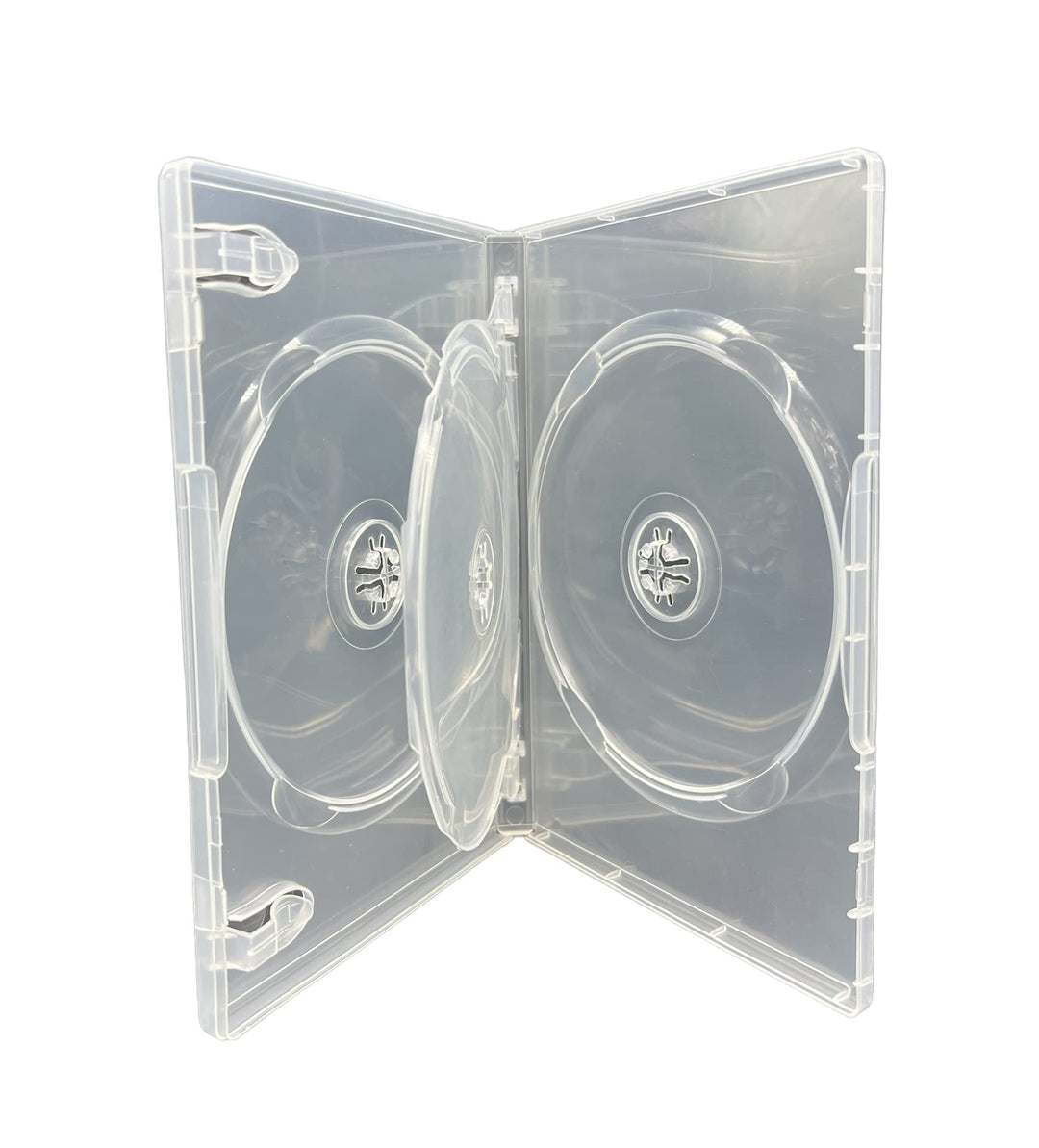 5 x 3 Disc CD DVD Blu Ray Disc Clear Cases for Holding 3 Discs 14mm Spine Cases With Outer Sleeve Fo
