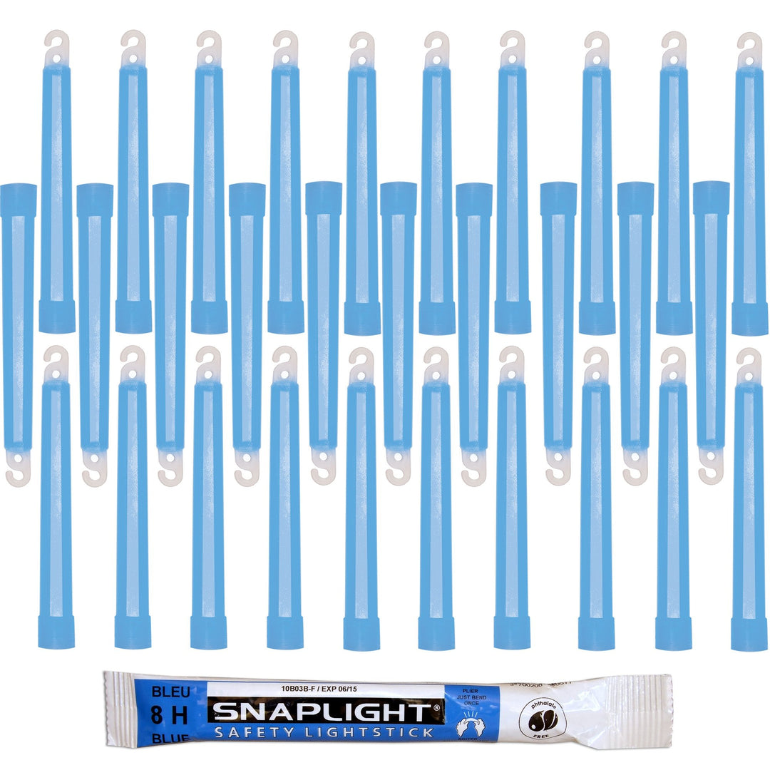 Cyalume SnapLight Knicklichter in Blau (30-er Pack) - 15 cm Glow Sticks mit Haken am Ende - ultra he