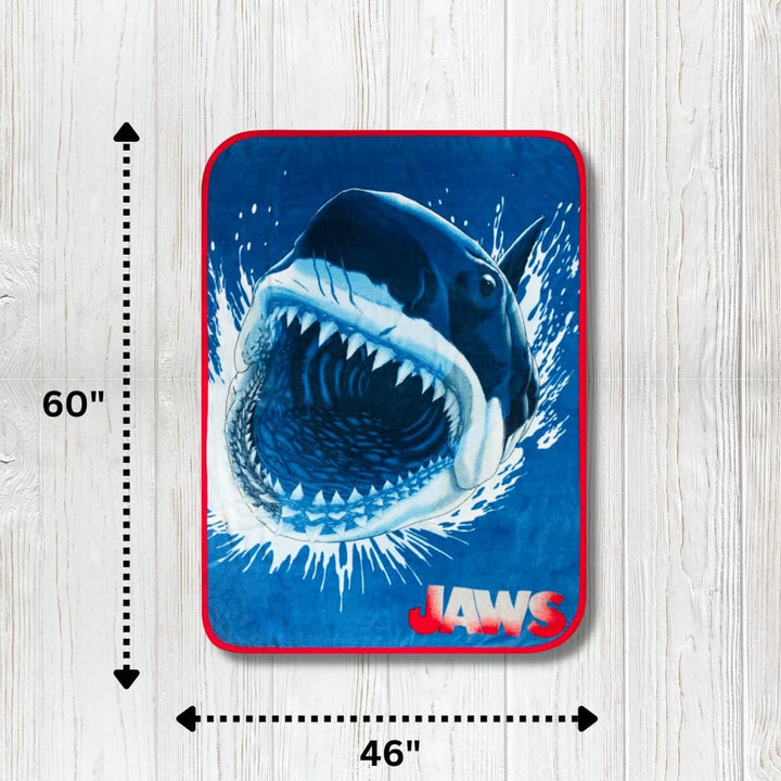 Franco Collectibles Jaws Bedding Überwurf, superweich, Mikro-Raschel, 116,8 x 152,4 cm, offizielles