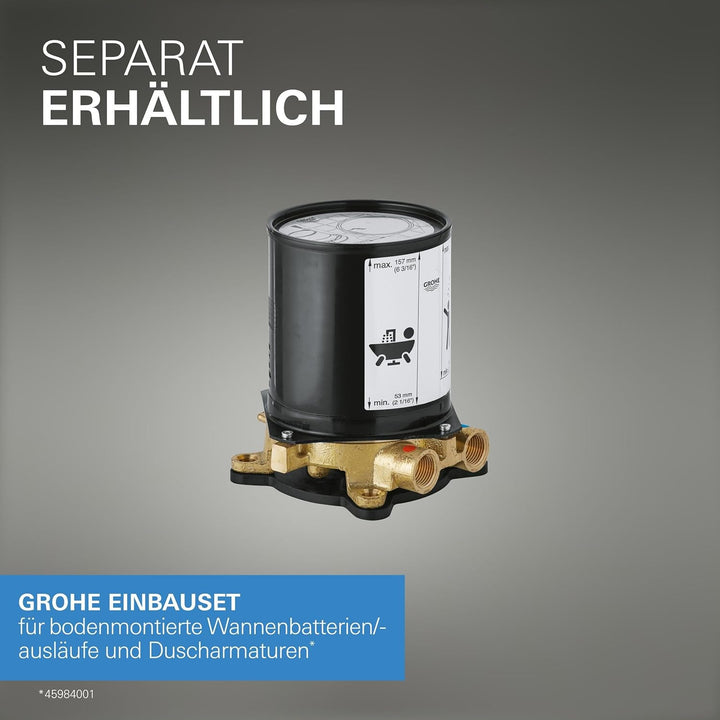 GROHE Essence - Einhand- Wannenbatterie (bodenmontage, mit Euphoria Cosmopolitan Stick Handbrause, a