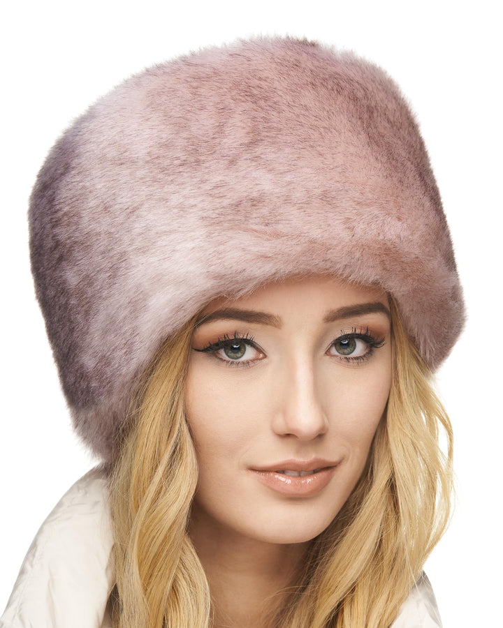 Futrzane Siberian Kosakenmütze - Pelzmütze Damen - Fell Pelz Russische Mütze XS Rosa Siberian, XS Ro