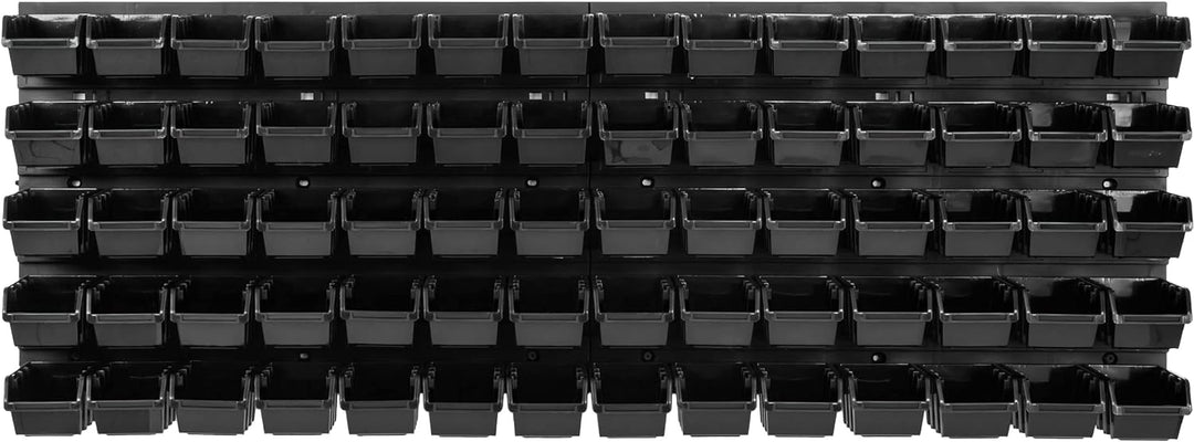 SimpleThing Lagersystem Werkstattregal | 115 x 39 cm | 70 stck. Box | Wandregal mit Stapelboxen - Wa