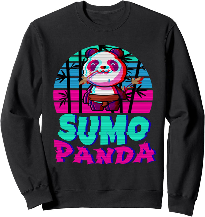 Sumo Ringer Panda Vaporwave Japanese Aesthetic Sweatshirt