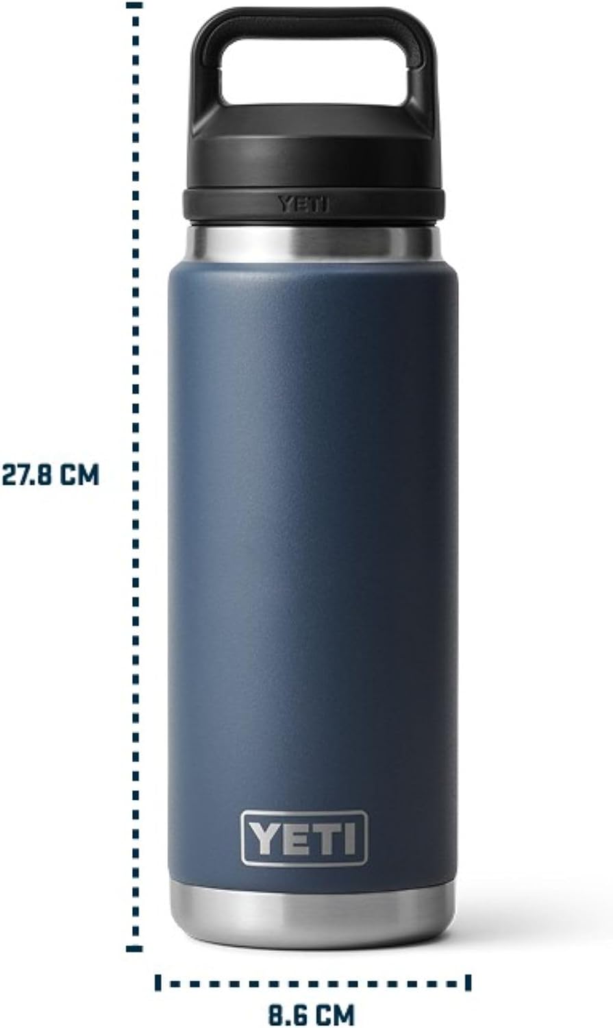 YETI Rambler Vakuumisolierte Edelstahlflasche mit Trinkverschluss, Rettungsrot, 760 ml Rot - Rescue