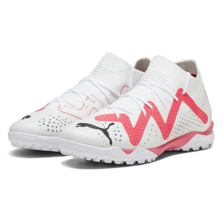 PUMA Unisex Kinder Future Match Tt + Mid Jr Fussballschuh 35 EU Puma White Puma Schwarze Feuer Orchi