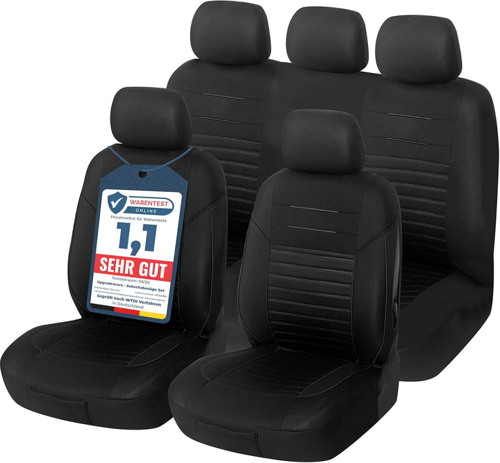 Upgrade4cars Autositzbezüge Set Universal | Autoschonbezüge Vordersitze & Rückbank | Autositzbezug S