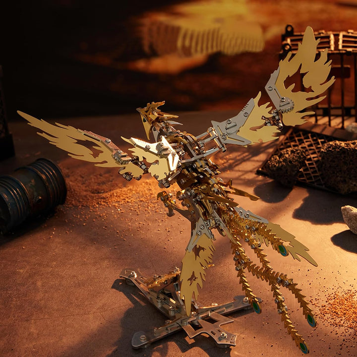 Bunte 3D Metall Puzzle Erwachsene Phoenix, 3D Modellbausatz Metall für Erwachsene mit Werkzeugen, De