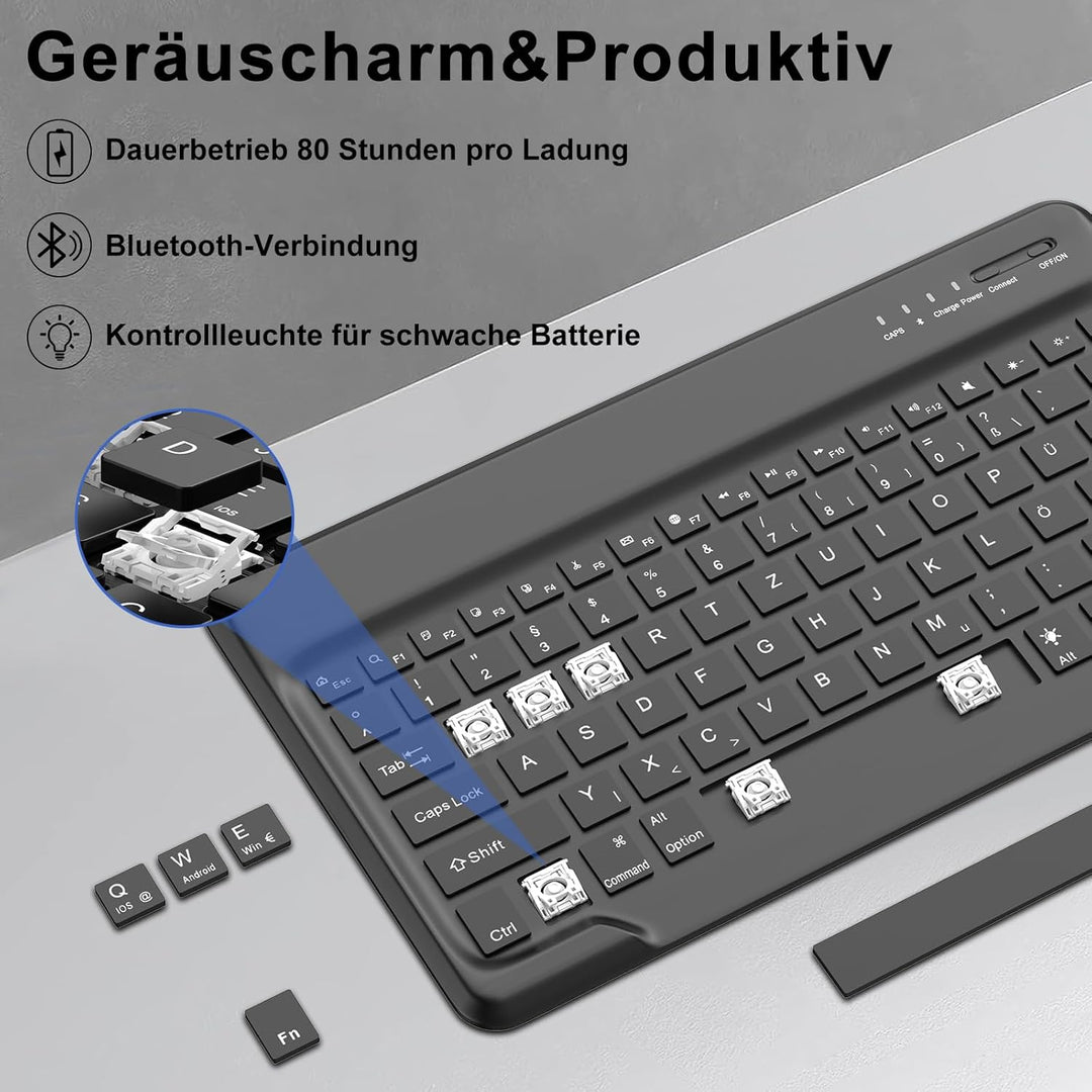 IVEOPPE Hülle mit Tastatur für iPad pro 13" 2024 (M4), Magnetisch Bluetooth QWERTZ Tastatur für iPad