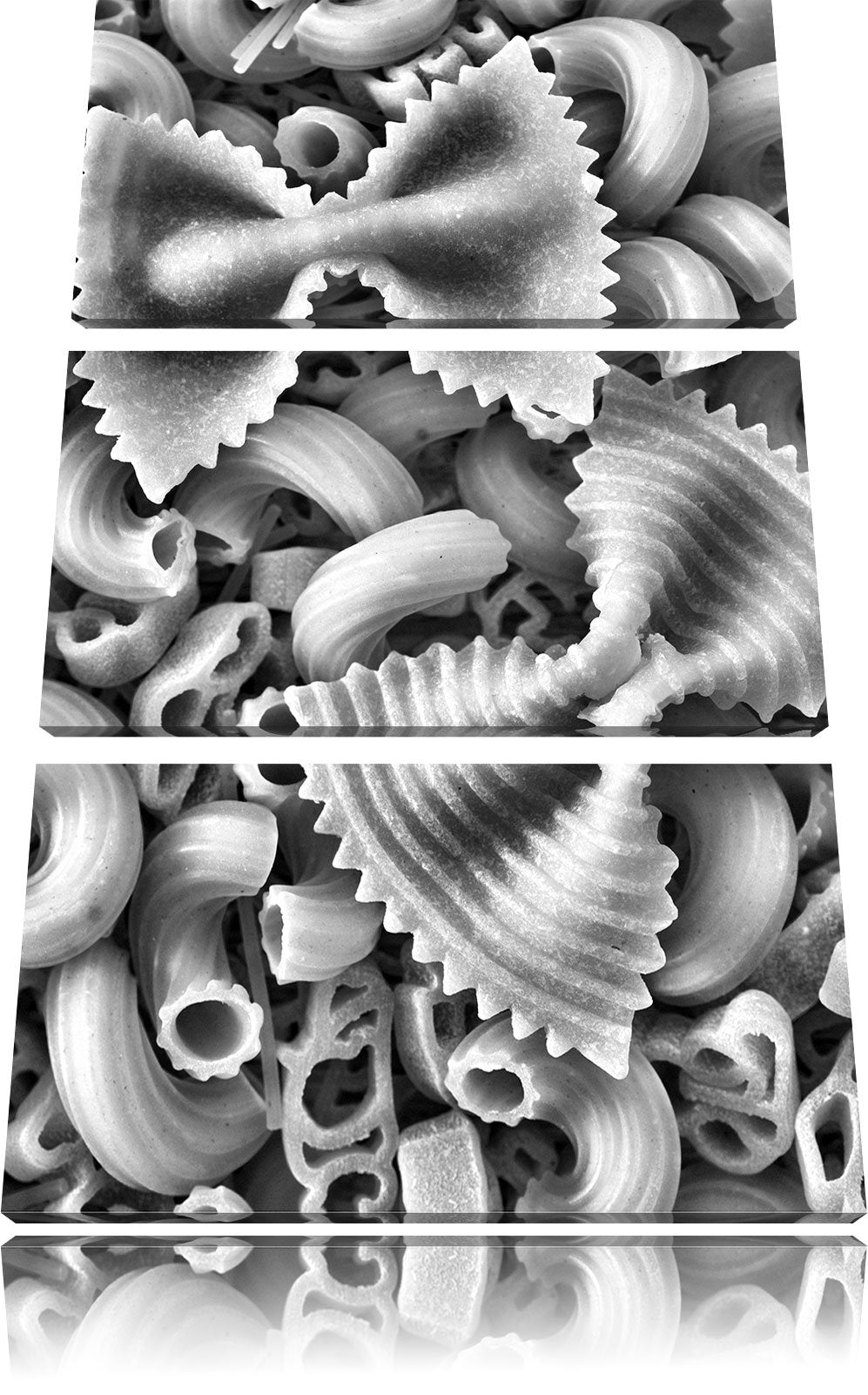 Pixxprint Monocrome, Nudeln Pasta Italia Mischung 3-Teiler Leinwandbild 120x80 Bild auf Leinwand