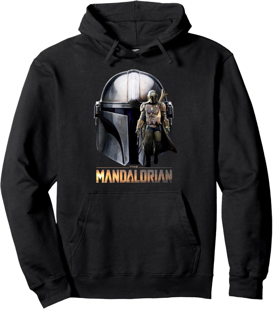 Star Wars The Mandalorian Helmet Portrait Mashup Pullover Hoodie