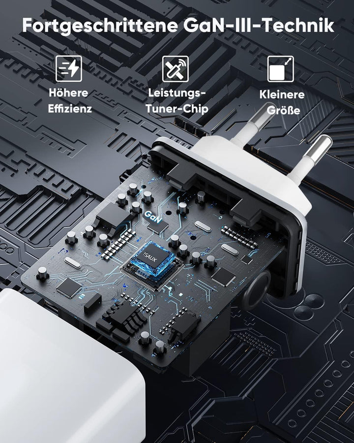PowerLot USB C Ladegerät 35W iPhone Schnellladegerät GaN III PPS Super Fast Netzteil PD 3.0 für iPho