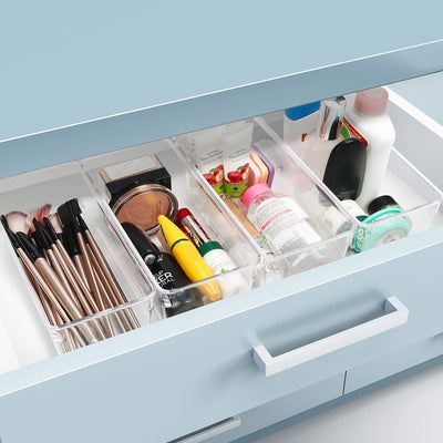 Kurtzy Kühlschrank Organizer Box Set für Küche, Schränke (4Stk) Plastik Organizer 20cm Lang, Ordnung