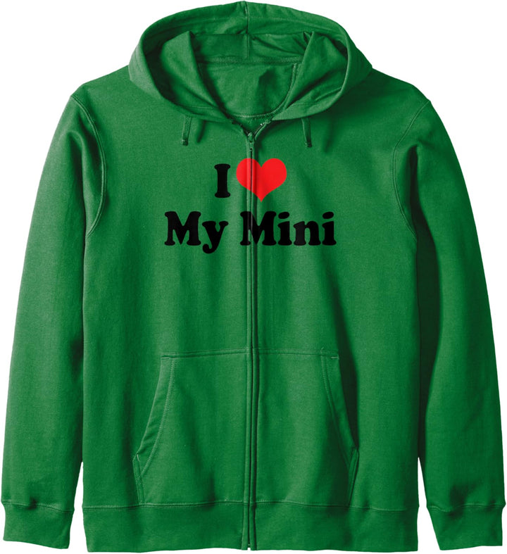 Ich liebe Red Heart, mein britisches Mini-Auto Kapuzenjacke