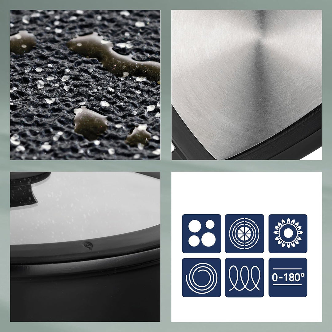 Kela 12217 Stella Nova Bratpfanne, Aluminum, 5 liters, Schwarz Ø 28 cm, Ø 28 cm