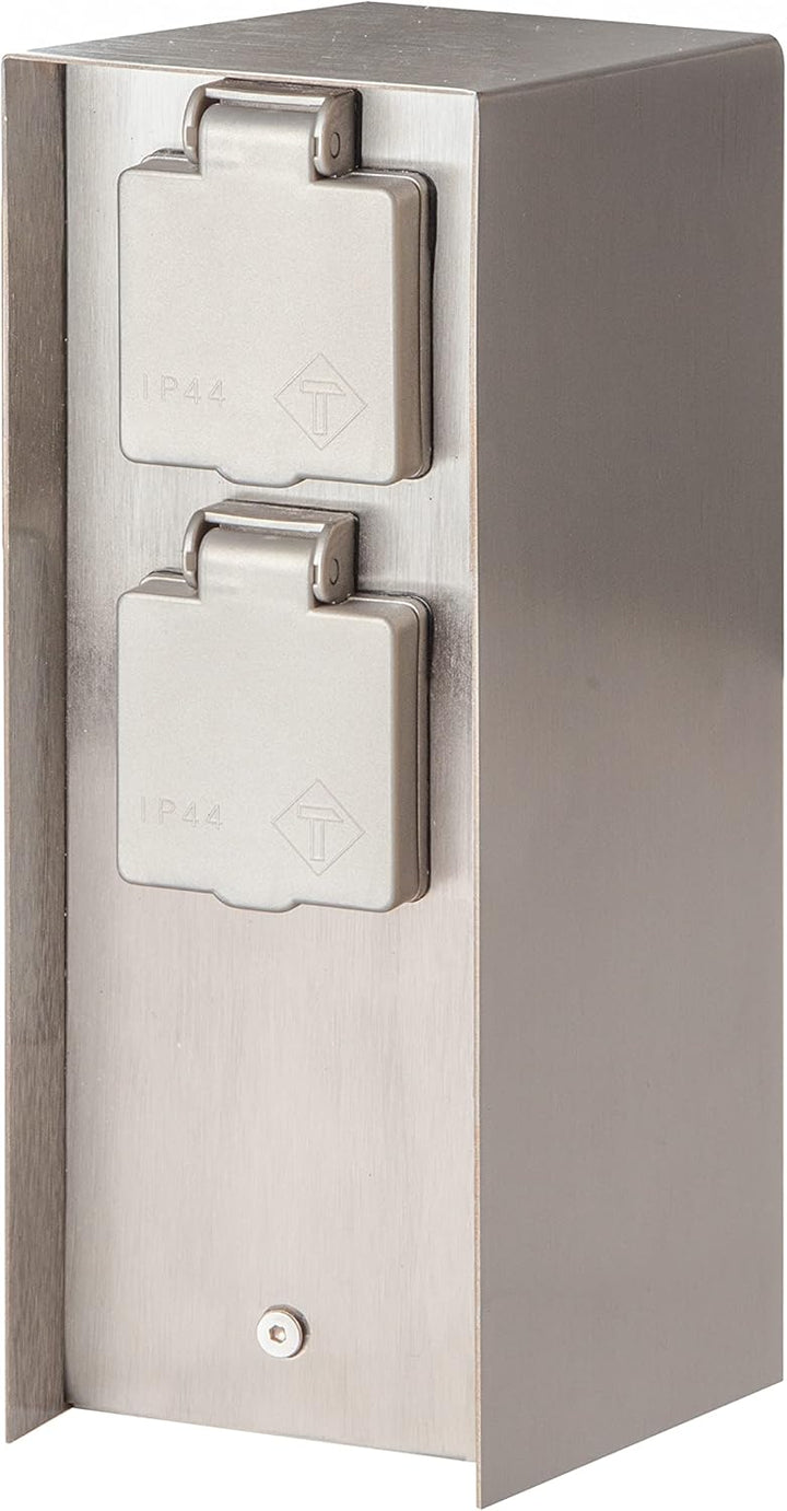 BOLD Orio smarte Aussen-Steckdose-Garten (Steckdosen-Säule) mit 3-Fach Stecker Edelstahl (Smart Home