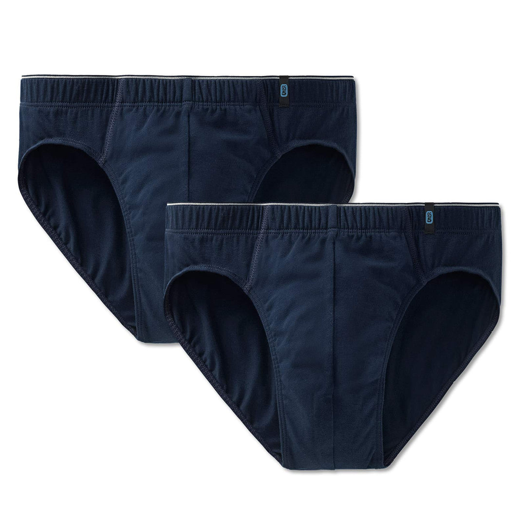 Schiesser Herren Slip 2er Pack - Supermini, Cotton Stretch, Uni, Serie 95/5 (dunkelblau (801 Admiral
