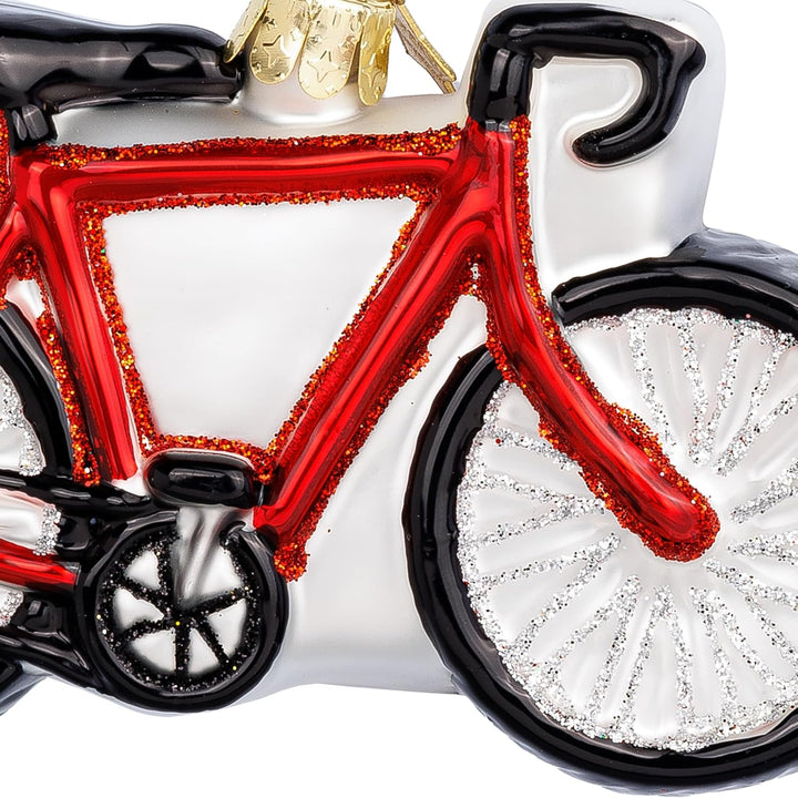 SIKORA Fahrrad Rennmaschine besondere Weihnachtskugel Glas Christbaumschmuck Deko Figur Weihnachten