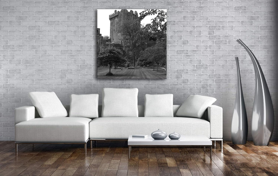 deyoli Blarney Castle in Irland im Format: 70x70 Effekt: Schwarz&Weiss als Leinwandbild, Motiv auf E