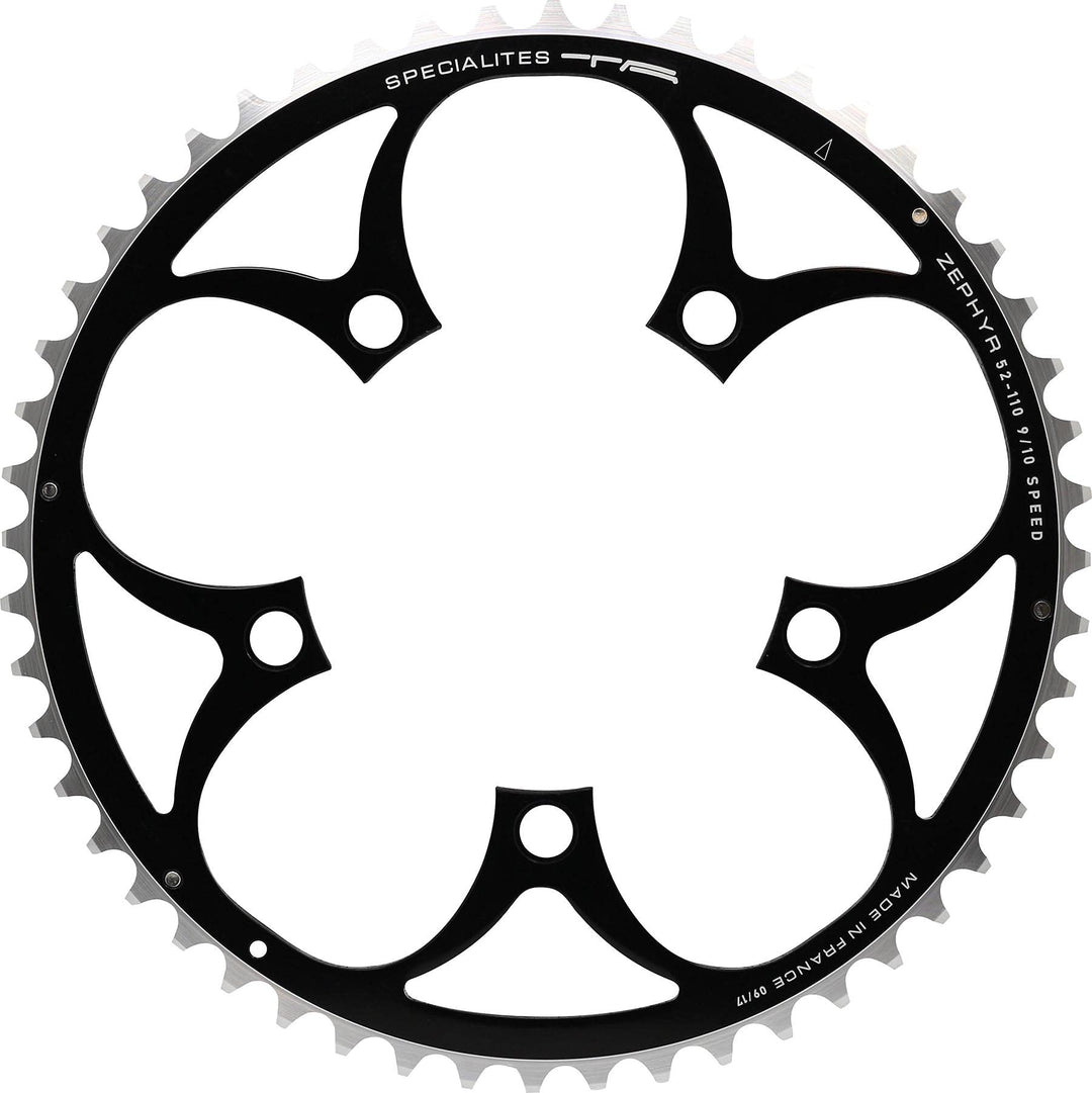 Spécialités TA Zephyr Compact 5-Arm 110pcd 9/10 Speed Kettenblatt Outer 42t Schwarz, Outer 42t Schwa