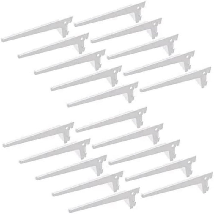 Emuca Regalträger für Holz-/Glasregal, für Profil mit Durchlass 50 mm, 400 mm, Stahl, Weiss, 20 Stüc