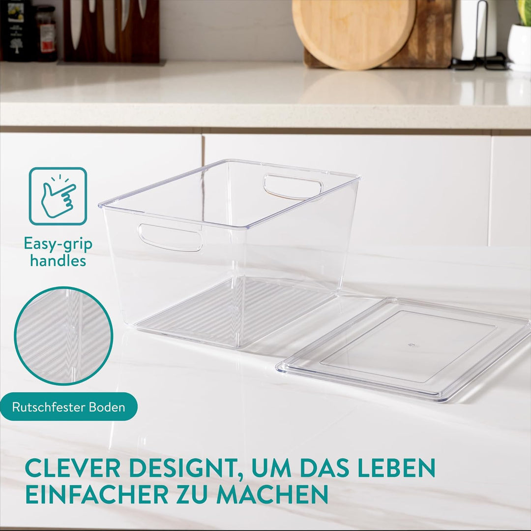 Navaris 6er Set Kühlschrank Organizer aus Kunststoff - 6x Aufbewahrungsbox für den Kühlschrank - Küh