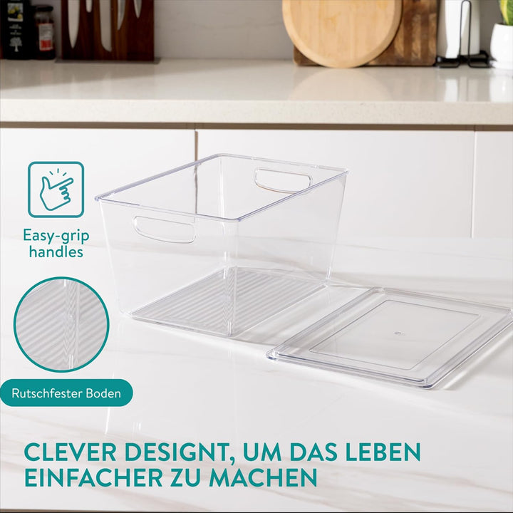 Navaris 6er Set Kühlschrank Organizer aus Kunststoff - 6x Aufbewahrungsbox für den Kühlschrank - Küh