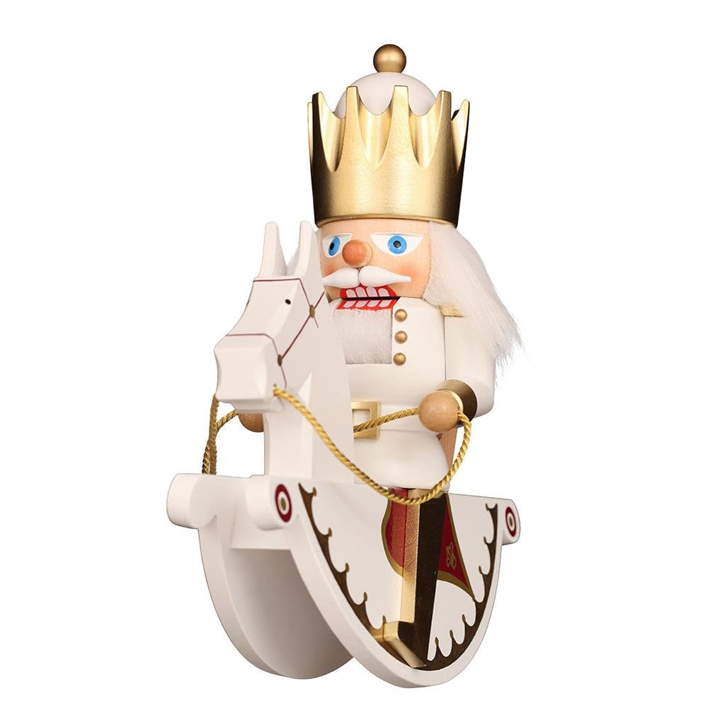 Christian Ulbricht Nussknacker Reiterlein König weiss/Gold - 25,5 cm