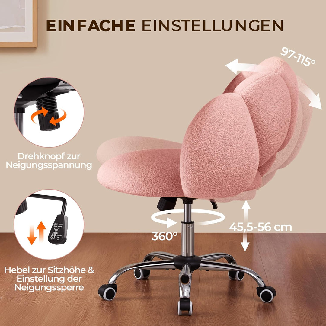 Yaheetech Schreibtischstuhl Bürostuhl Ergonomisch Bürosessel in Wolkenform Drehstuhl bis 136 kg Bela