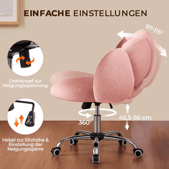 Yaheetech Schreibtischstuhl Bürostuhl Ergonomisch Bürosessel in Wolkenform Drehstuhl bis 136 kg Bela