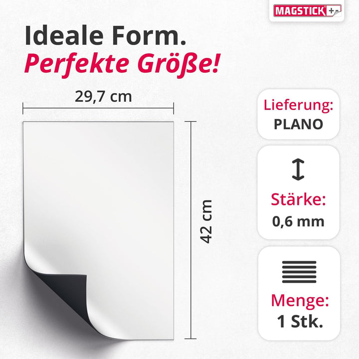 Magstick Ferrofolie Whiteboard-Folie selbstklebend I DIN A3 I flexibel beschreibbar abwischbar I Haf