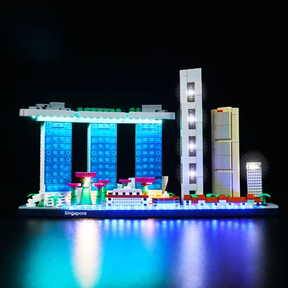 Led Licht Set für Lego Architecture Singapur,Dekorations Led Beleuchtungs Set für Lego 21057 Skyline