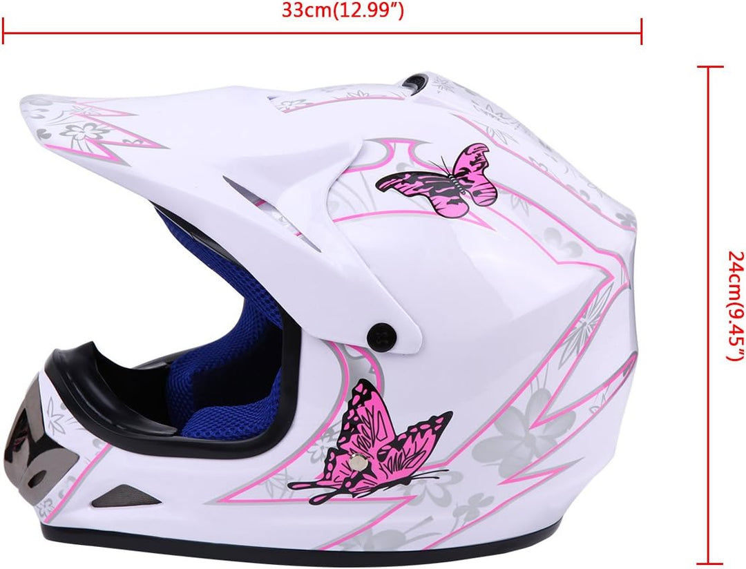 Samger DOT Jugend Kinder Off Road Helm Motocross Helm Dirt Bike ATV Motorradhelm Handschuhe+Brille L