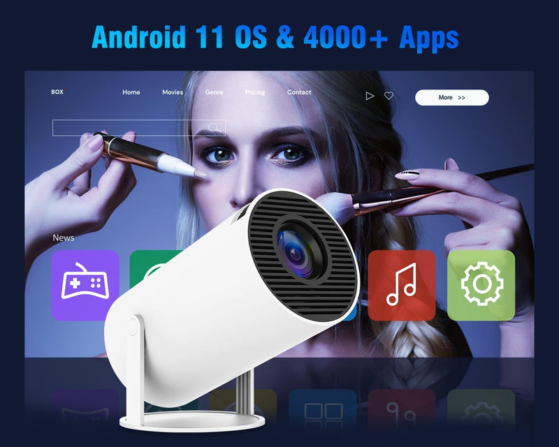 Beamer 4K 1080P Full HD Unterstützt, Mini Projektor Android 11.0 5G WiFi 6 BT 5.0, Smart Projector 2