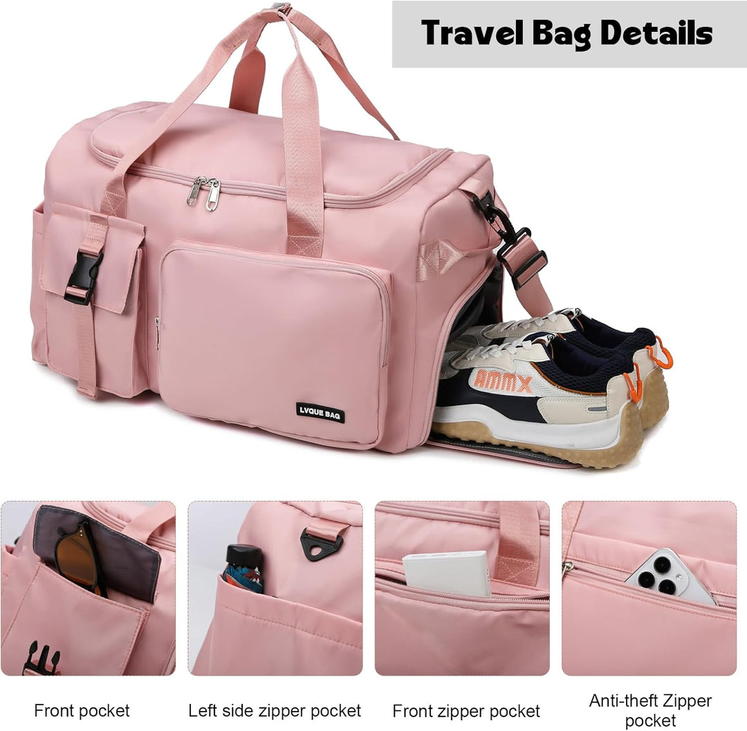 Sporttasche Damen Herren 42L Reisetasche mit Schuhfach Nassfach Wasserdicht Trainingstasche Travel D