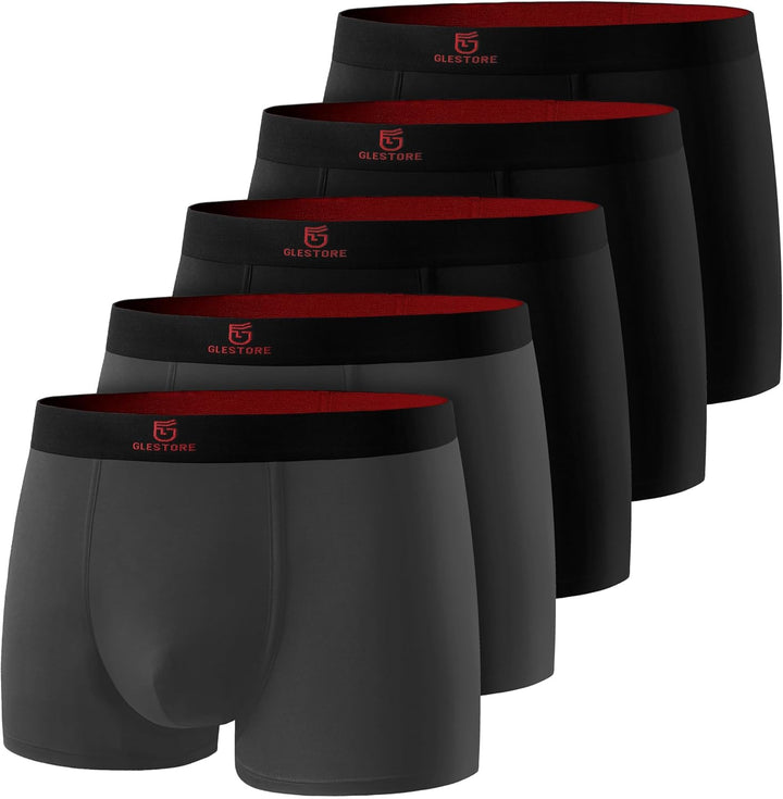 GLESTORE Boxershorts Herren Unterhosen Männer 5er Pack Modal Unterwäsche Hipster Sport Underpants M