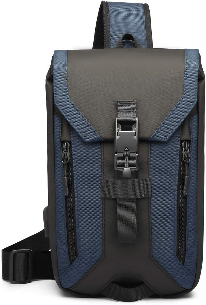 FANDARE Anti-theft Brusttasche Sling Bag mit USB Schultertasche Herren Grosse Kapazität Crossover Ba
