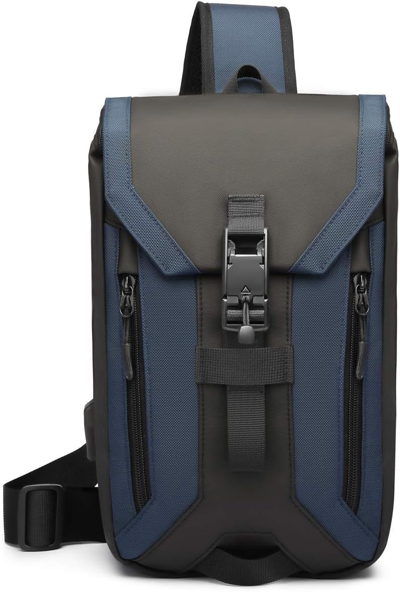 FANDARE Anti-theft Brusttasche Sling Bag mit USB Schultertasche Herren Grosse Kapazität Crossover Ba