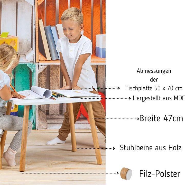 kindertisch mit 2 stühlen 50 x 70 x 47 cm kinderzimmer möbel, Kinder Tisch Stuhl Set Holz, tafel Kin