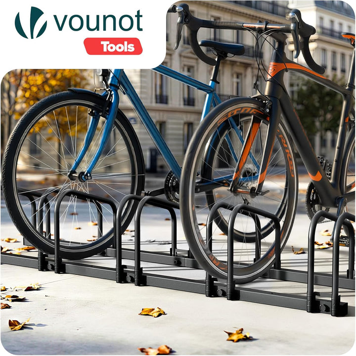 VOUNOT® Fahrradständer, für 5 Fahrräder, Boden und Wandmontage, Aufstellständer Mehrfachständer, Sch